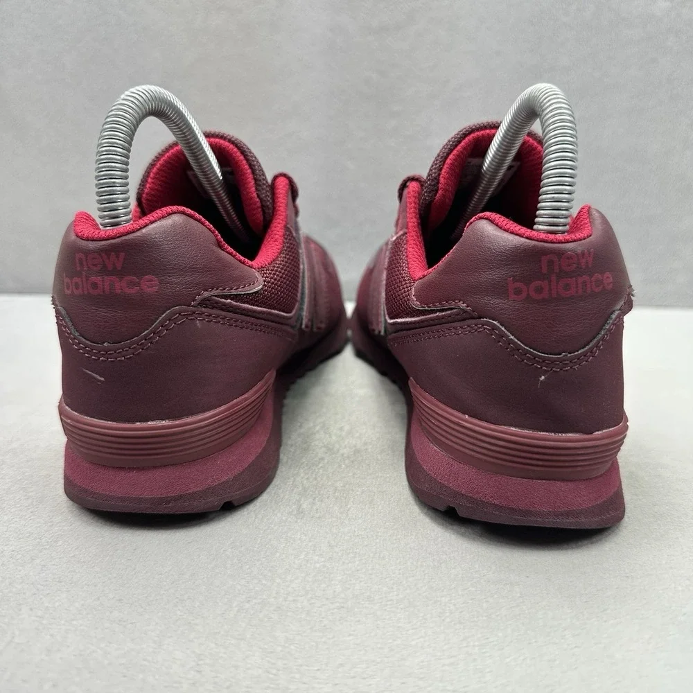 Womens 7 / 5.5Y New Balance 574 Shoes Maroon Athletic Casual Low Top Sneakers - Picture 4 of 8